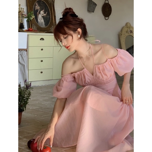 | LISÉ | Đầm thiết kế cổ vuông tay phồng, trễ vai dáng dài• Lala 2 Dress•S/M