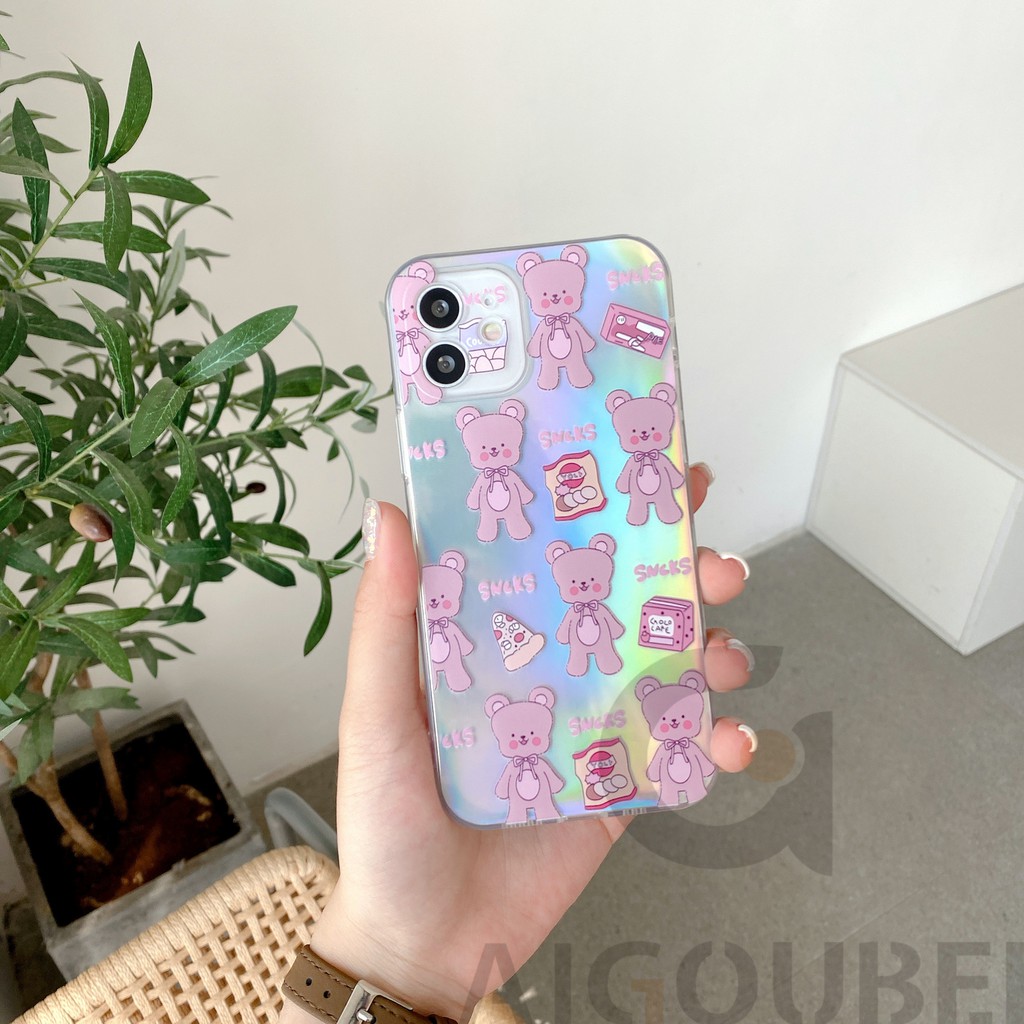 2021 New Laser Hàn Quốc Phong cách kẹo gấu Vỏ điện thoại silicon 12 12Pro 12ProMax 11Pro 11ProMax 7 8 7Plus 8Plus X XS XR XSmax Vỏ mềm mờ | BigBuy360 - bigbuy360.vn