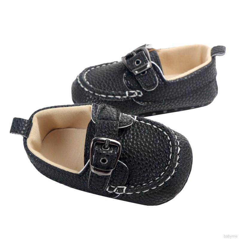 ♕ babyme ღ Baby Boy Toddler Infant First Walkers Soft Sole Non-Slip PU Shoes