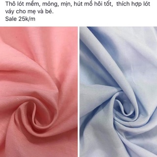 Vải lót màu hồng gạch và xanh biển