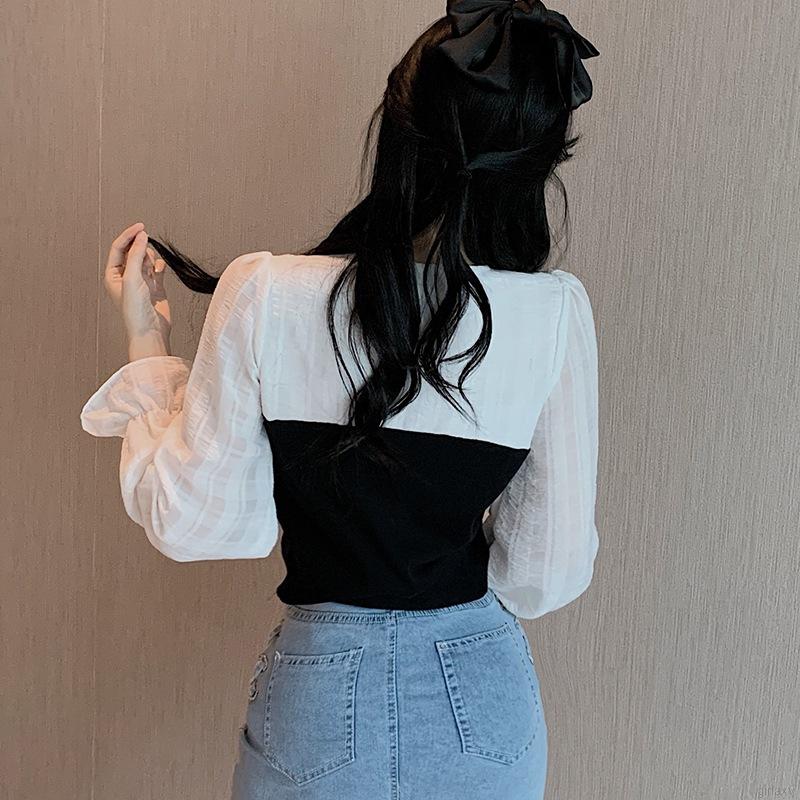 Áo Kiểu Tay Dài Cổ Chữ V Thời Trang Theo Phong Cách Hàn Quốc | BigBuy360 - bigbuy360.vn