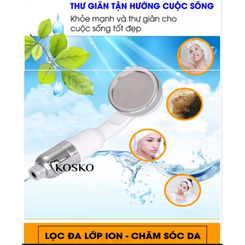 Bộ sen tắm tăng áp dùng cho nước yếu V2 - Công nghệ nano, thanh lọc nước, tăng áp lực nước lên tới 200%