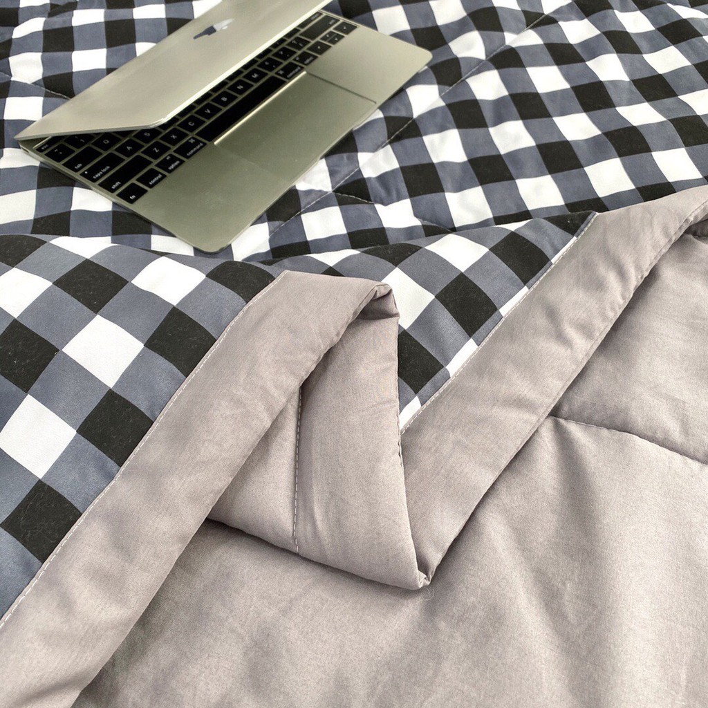 Bộ Chăn ga gối cotton đũi muji,chăn chần hè, ga phối y hình,đủ size 1m6, 1m8, 2m2