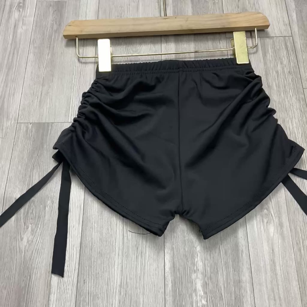Quần Sooc Dây Rút Hông Đen Quần Mặc ở Nhà Quần Lót Mặc Trong Chất Dãn Mỏng | BigBuy360 - bigbuy360.vn