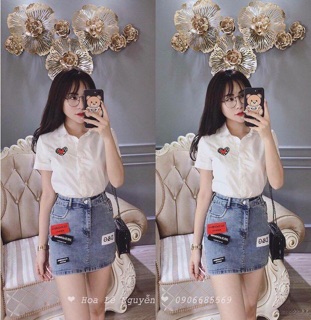Sơ mi thêu kèm ảnh thật cuối