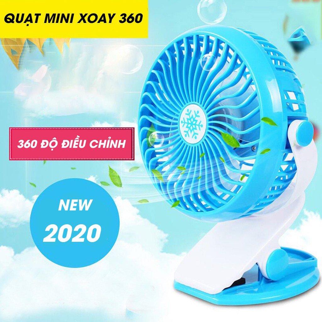 Xả Kho Quạt kẹp mini, Quạt xoay 360 độ ,Quạt kẹp xe đẩy, Quạt để bàn Hot 2020 (Giá tận gốc)