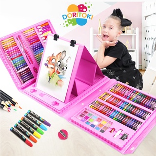 Image of Doritoki  208pcs Crayon Anak Pengasah Set Alat Menggambar Melukis Anak-anak Crayon Cat Air Pensil