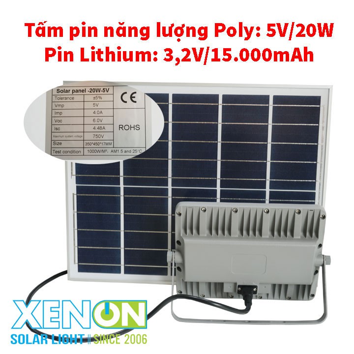 Đèn pha năng lượng mặt trời Xenon Deluxe cao cấp chính hãng DL03-100W