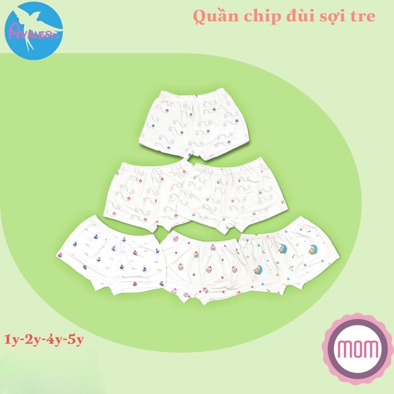 Avaler-Sét chíp đùi 2 chiếc sợi tre họa tiết xinh xắn, đáng yêu cho bé gái (Size từ 1-5 tuổi )