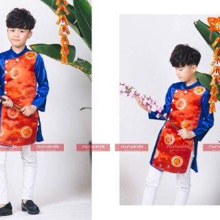 Áo dài bé trai 8-30kg gấm phối lụa hot hit