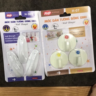 Móc dán tường đóng đinh -3 móc/vỷ