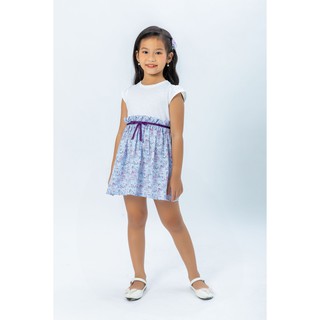 Đầm hoa nơ eo bé gái Amprin D716