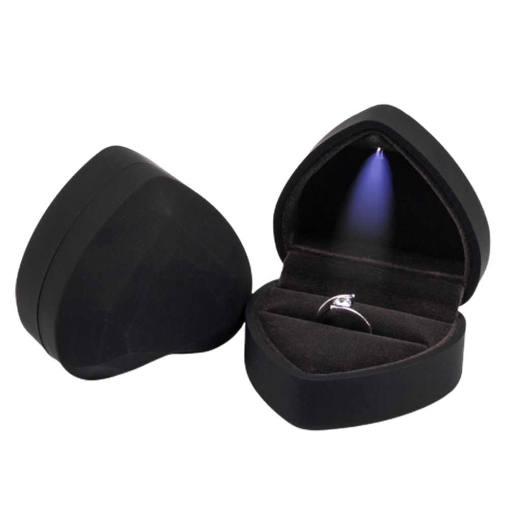 Hộp Đựng Nhẫn Cưới Bằng Nhung Có Đèn Led