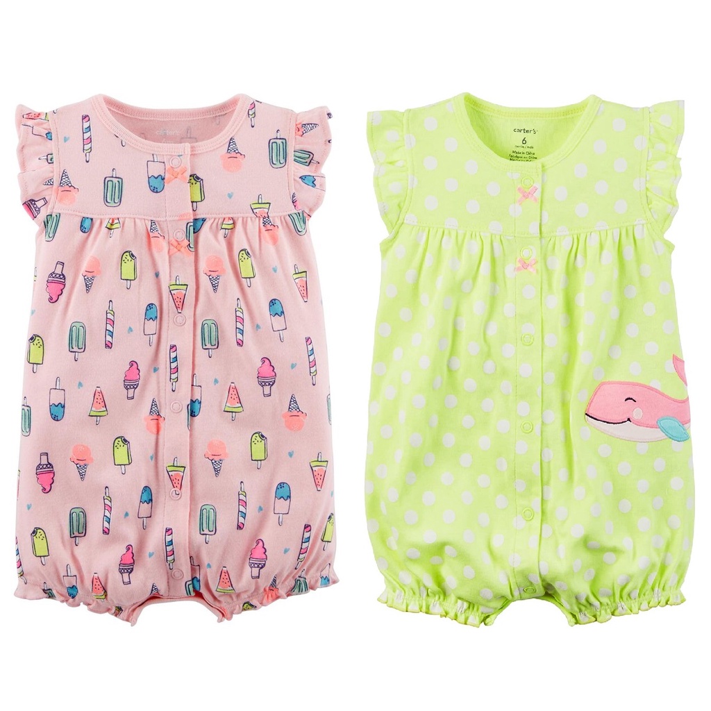 Body đùi bé gái thun cotton 100% hoa văn, họa tiết đáng yêu Carter dư xịn size 3-24M (4-13.5kgs), romper  bé gái(Phần 1)