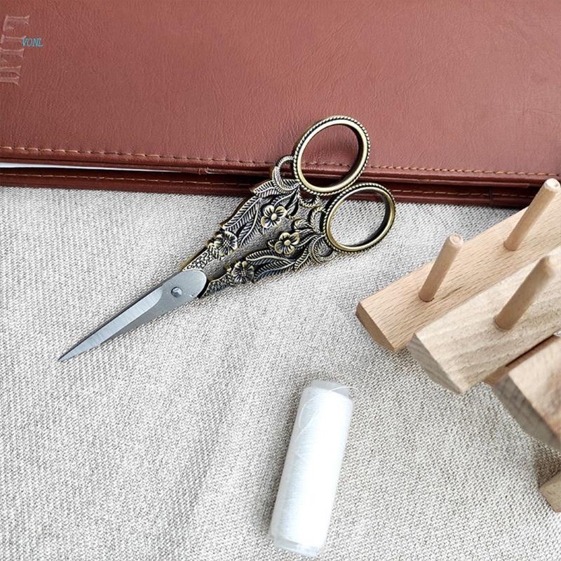 Kéo Inox Cắt Vải Thêu Hoa Kiểu Vintage Chuyên Dùng Cho Thợ May