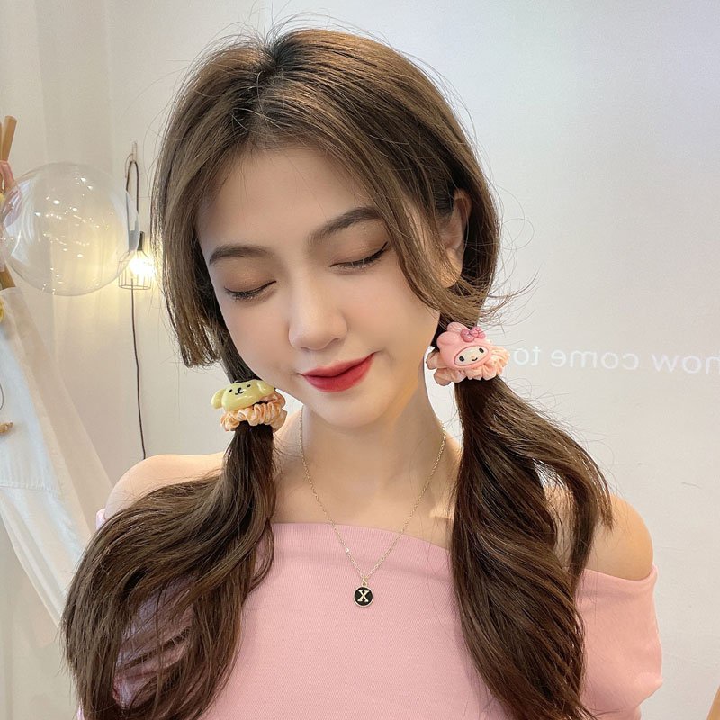 Dây Buộc Tóc Scrunchies Sọc Caro icon Hoạt Hình Dây Cột Tóc Jussy Fashion Thiết Kế Đơn Giản Dễ Thương [1 SỢI]