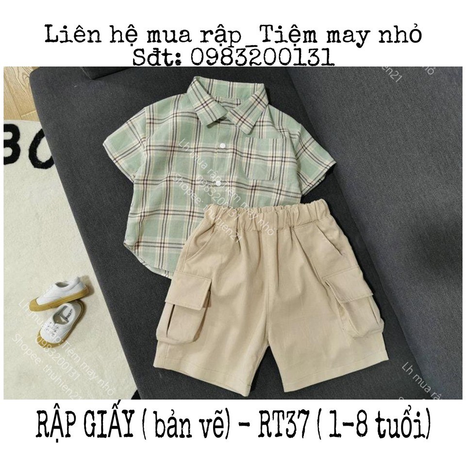 RT37_ Rập giấy may quần bé trai