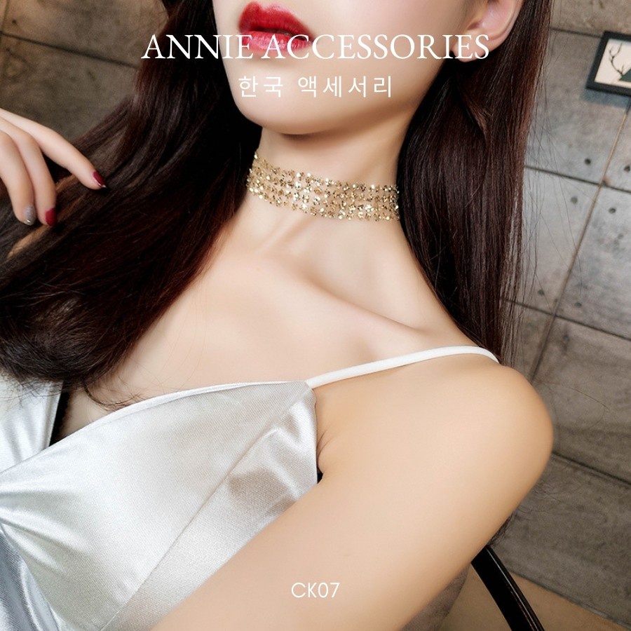 Vòng cổ choker đính kim tuyến phong cách đơn giãn thanh lịch ANNIE - CK07-2