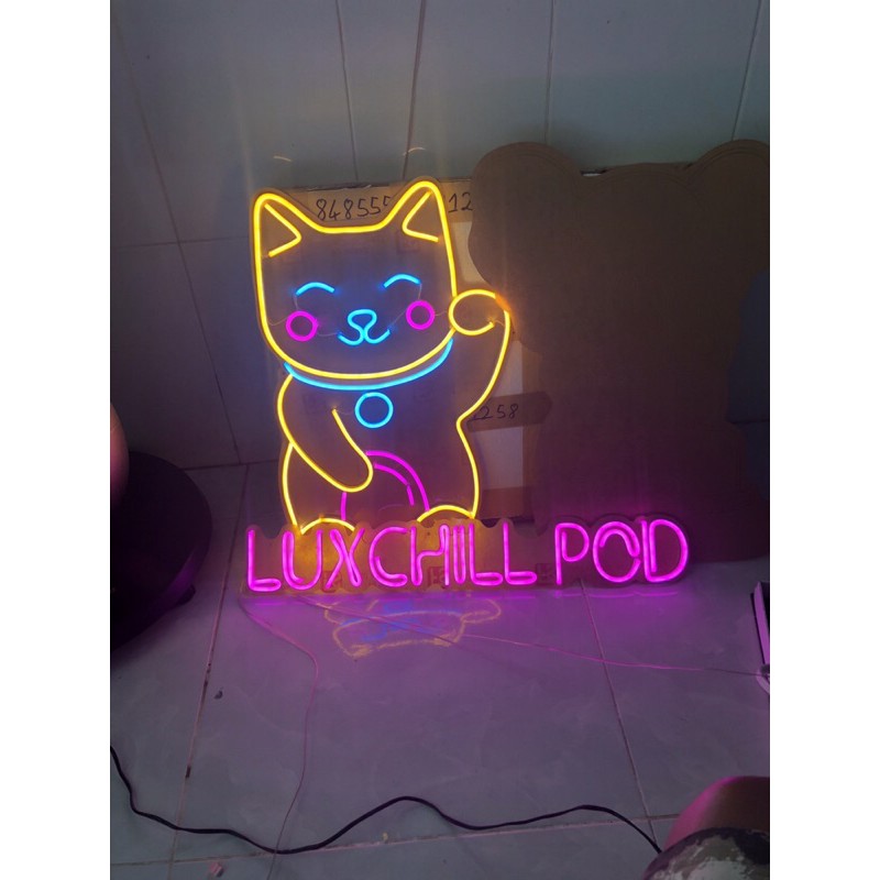 Đèn led neon chữ LUXCHILLPOD -Đèn trang trí, đèn ngủ ⭐️Nhận thiết kế tư vấn theo yêu cầu của khách hàng😊😊😊