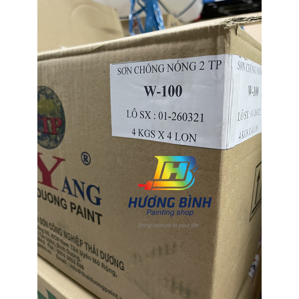 Sơn Taiyang - sơn CHỐNG NÓNG loại 2 thành phần W-100 (bộ 4kg)