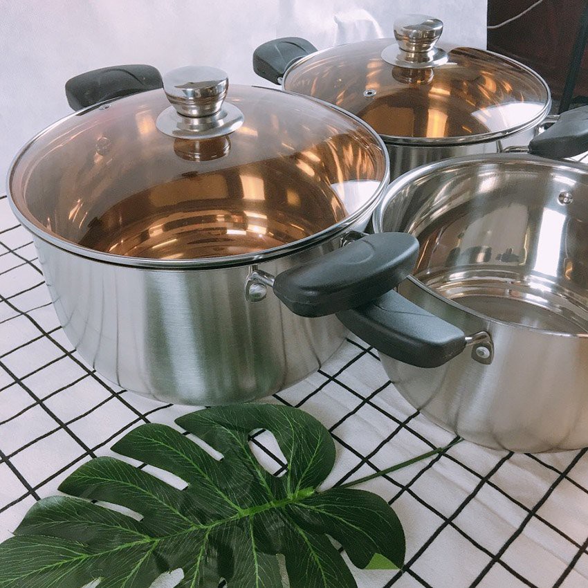 Bộ nồi inox Đức cao cấp 5 món hàng chính hãng Composite Steel Soup Pot