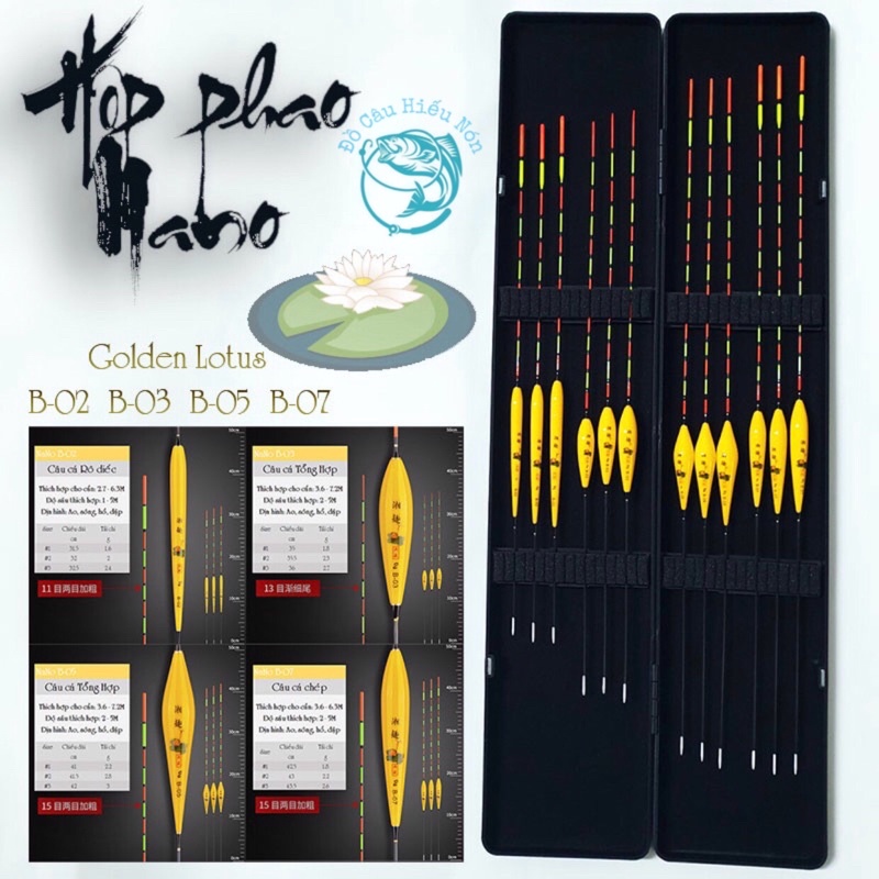 Bộ phao hoa sen nano gồm 12 quả câu đài , nổi mạnh độ nhậy tốt có kèm hộp đựng như hình