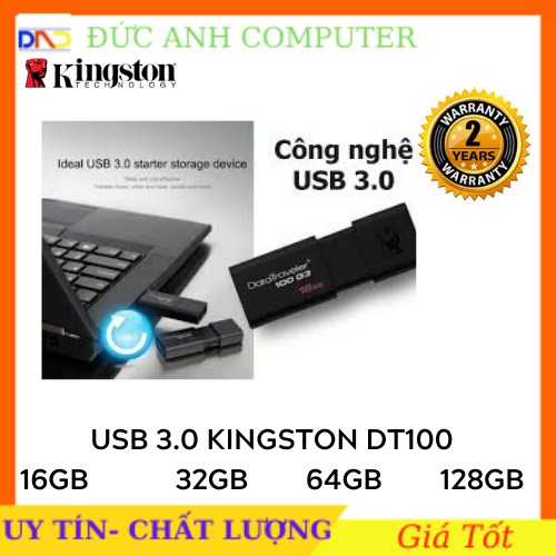 USB Kingston DT100G3 USB 3.0 16GB /32GB/ 64GB- Bảo Hành 2 Năm- 1 Đổi 1 - Tốc Độ Cao- Chính Hãng 100% | BigBuy360 - bigbuy360.vn