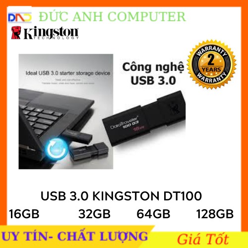 USB Kingston DT100G3 USB 3.0 16GB /32GB/ 64GB- Bảo Hành 2 Năm- 1 Đổi 1 - Tốc Độ Cao- Chính Hãng 100%