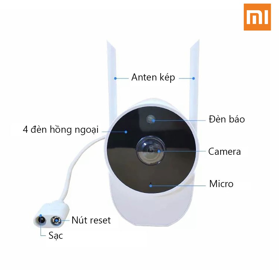 Camera wifi ngoài trời IP Xiaomi Xiaovv V380 model 2019 - Bảo hành 3 tháng