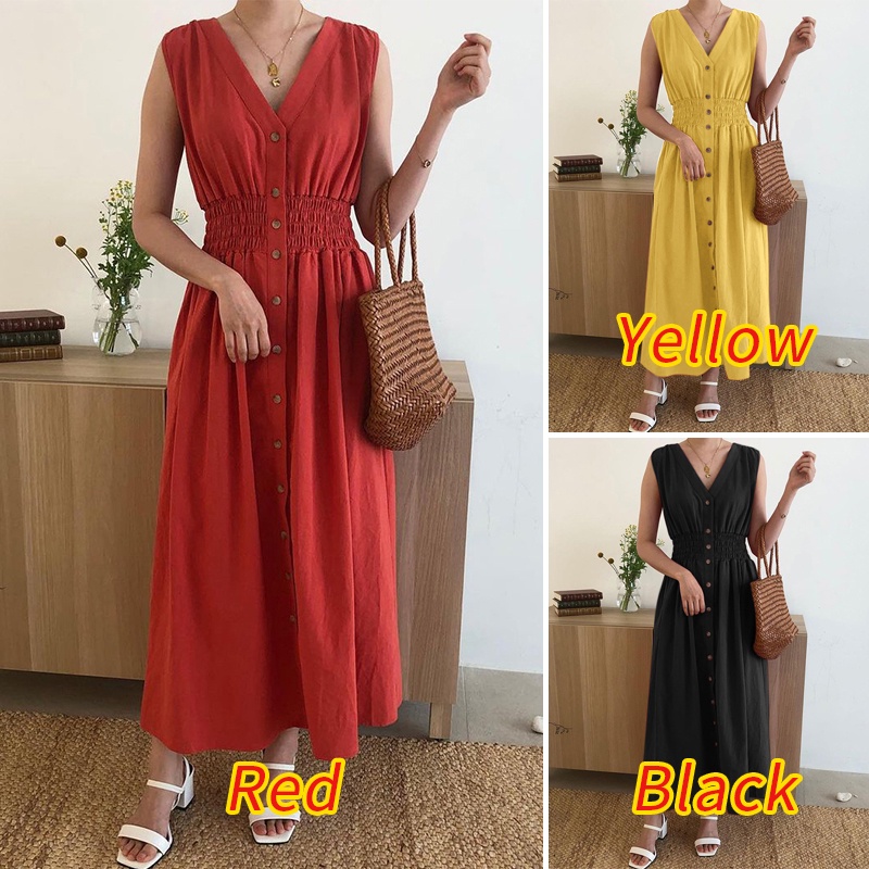 Đầm maxi ZANZEA không tay cổ chữ V thời trang dành cho nữ