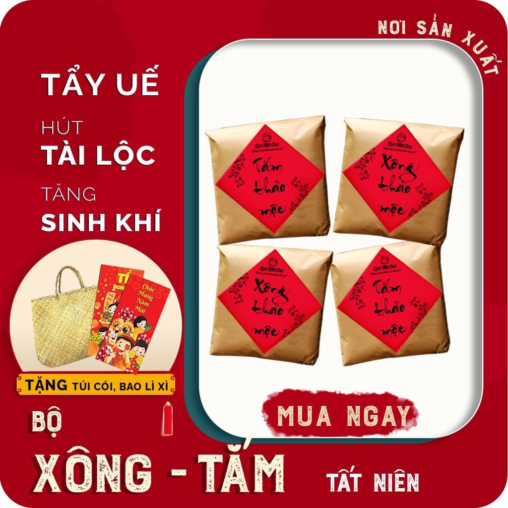 Xông tắm tất niên [ĐANG ƯU ĐÃI]; combo mùi Tết 4 món tăng cường may mắn, tài lộc &amp; thịnh vượng QUÊ MỘT CỤC (handmade)