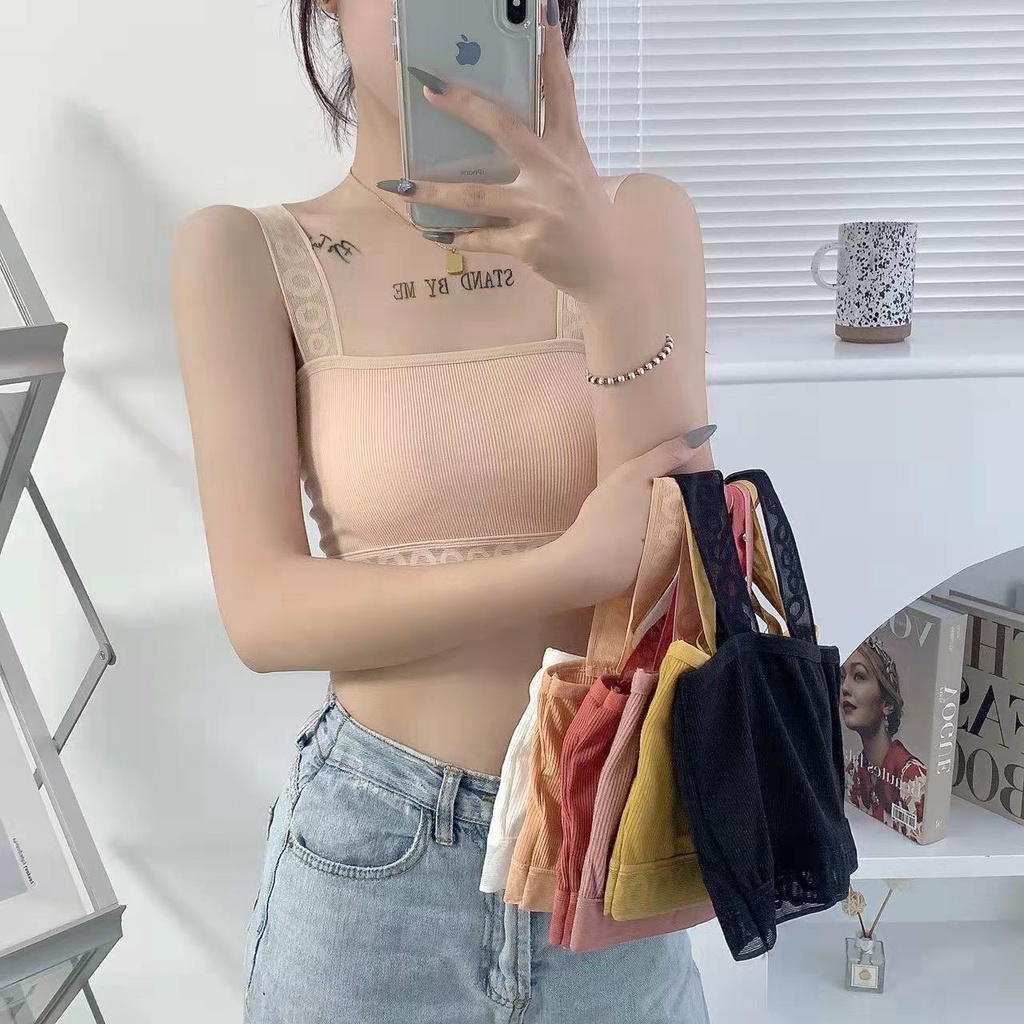 Áo Bra 2 Dây Viền Lưới - Bra Nữ Chất Cotton, Kèm Mút Mỏng - Áo Ngực Không Gọng AMYBRA B901