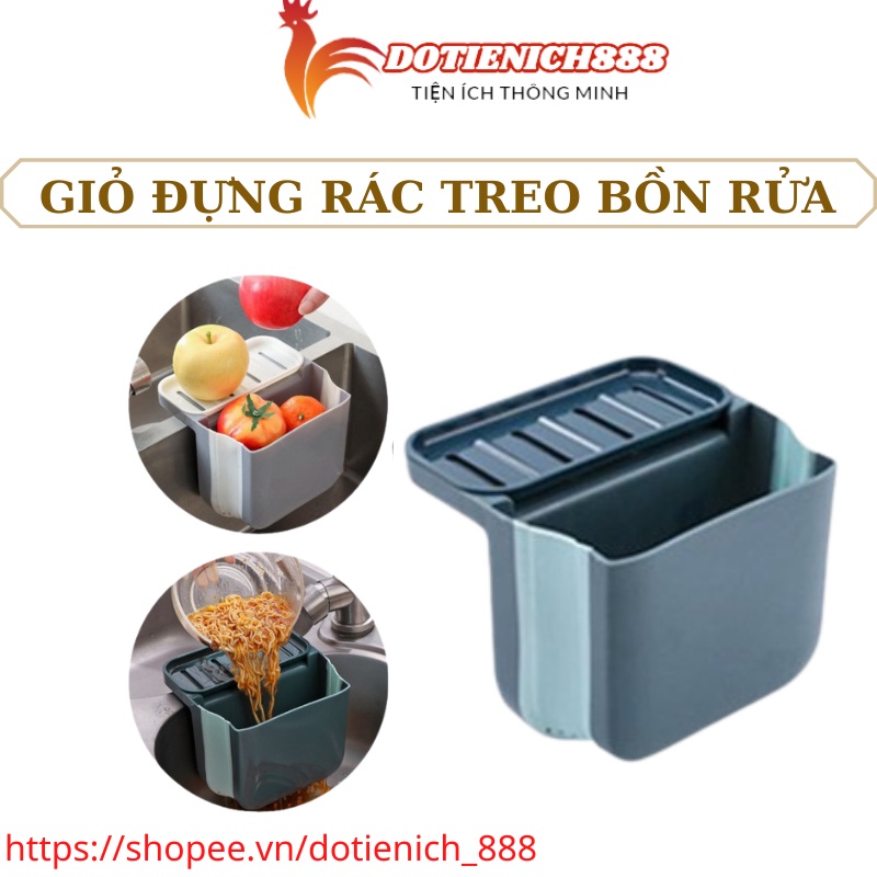 Giỏ lọc rác đựng thức ăn thừa gắn bồn rửa chén bát có thể gấp gọn tiện dụng