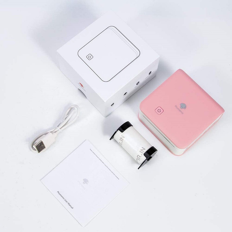 Máy In Không Dây Phomemo M02 Pro Kết Nối Bluetooth 300dpi Kèm 3 Cuộn Nhãn Dán Cho Điện Thoại Android IOS