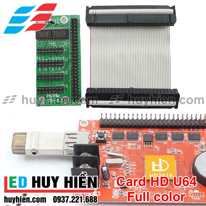 Card HD U64 + HUB75 (USB) hỗ trợ 4 tầng module led full color