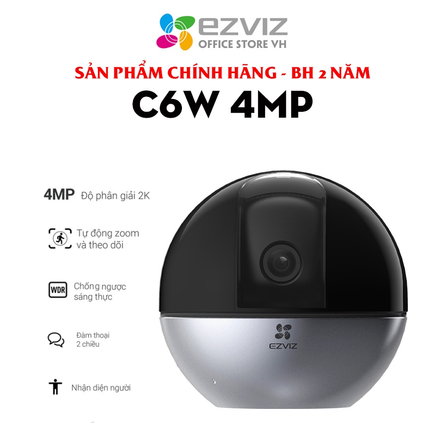 Camera IP Wifi 4MP EZVIZ C6W quay quét 360 độ, phát hiện người, đàm thoại 2 chiều