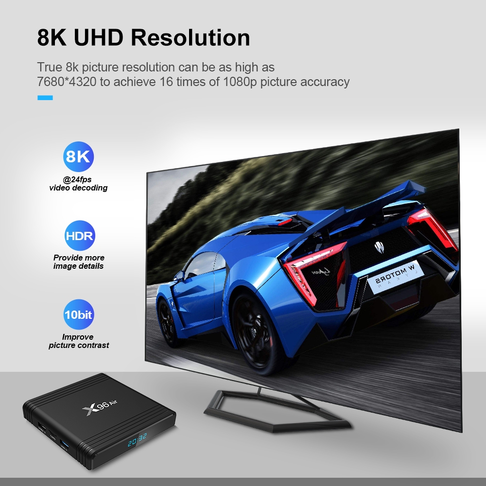 Android TV Box X96 Air - Amlogic S905X3, 4GB Ram, 32GB bộ nhớ trong, Android 9