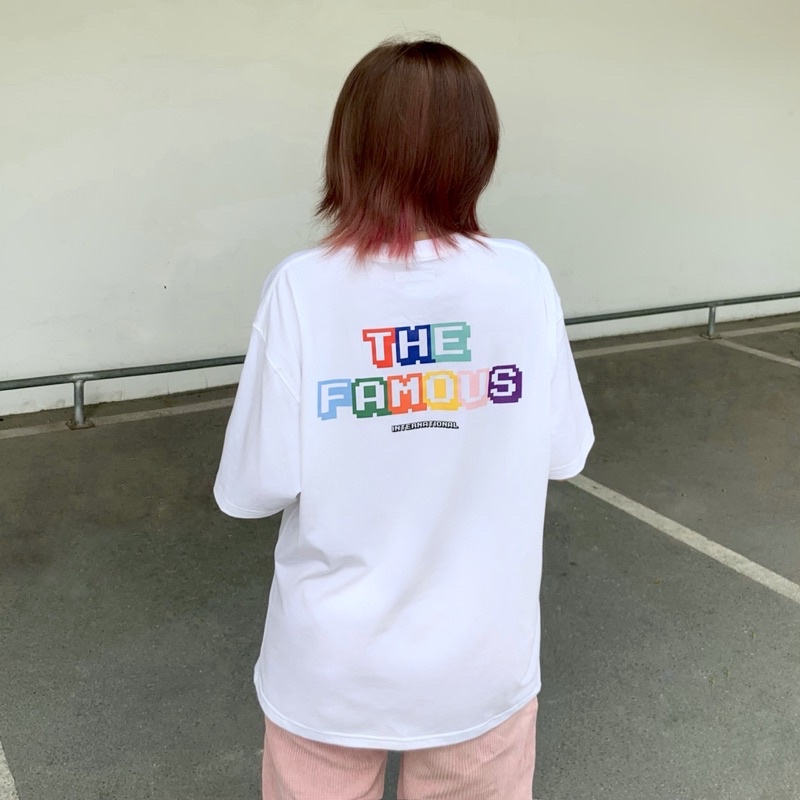 Áo thun form rộng local brand Pixel cầu vồng The Famous