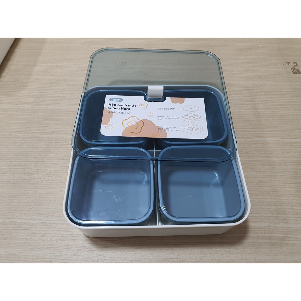 Hộp bánh mứt vuông Haru đựng bánh kẹo chính hãng inochi