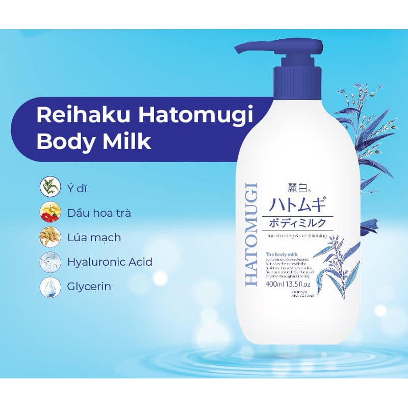 Sữa Dưỡng Thể Hatomugi Dưỡng Sáng Da Ban Đêm Body Milk 400ml Nâng Tông Chống Nắng 250ml