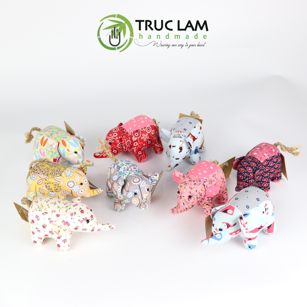 Đồ Chơi Cho Bé Thú Nhồi Bông Mini Hình Chú Voi Bông Gòn Cao Cấp - Trúc Lâm Handmade