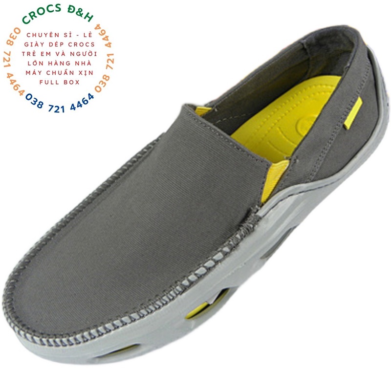Giày dép crocs - giày vải crocs tideline canvas loadfer cho nam,chống trơn trượt, chống hôi chân, hàng nhà máy xuất xịn