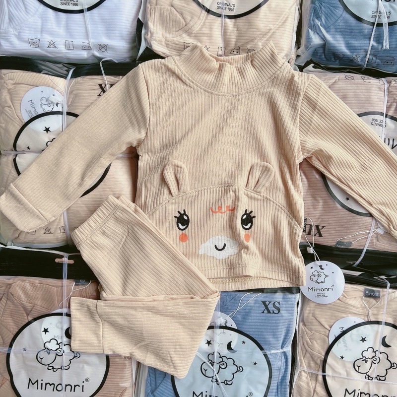 Bộ tay dài quần dài gân gấu cho bé