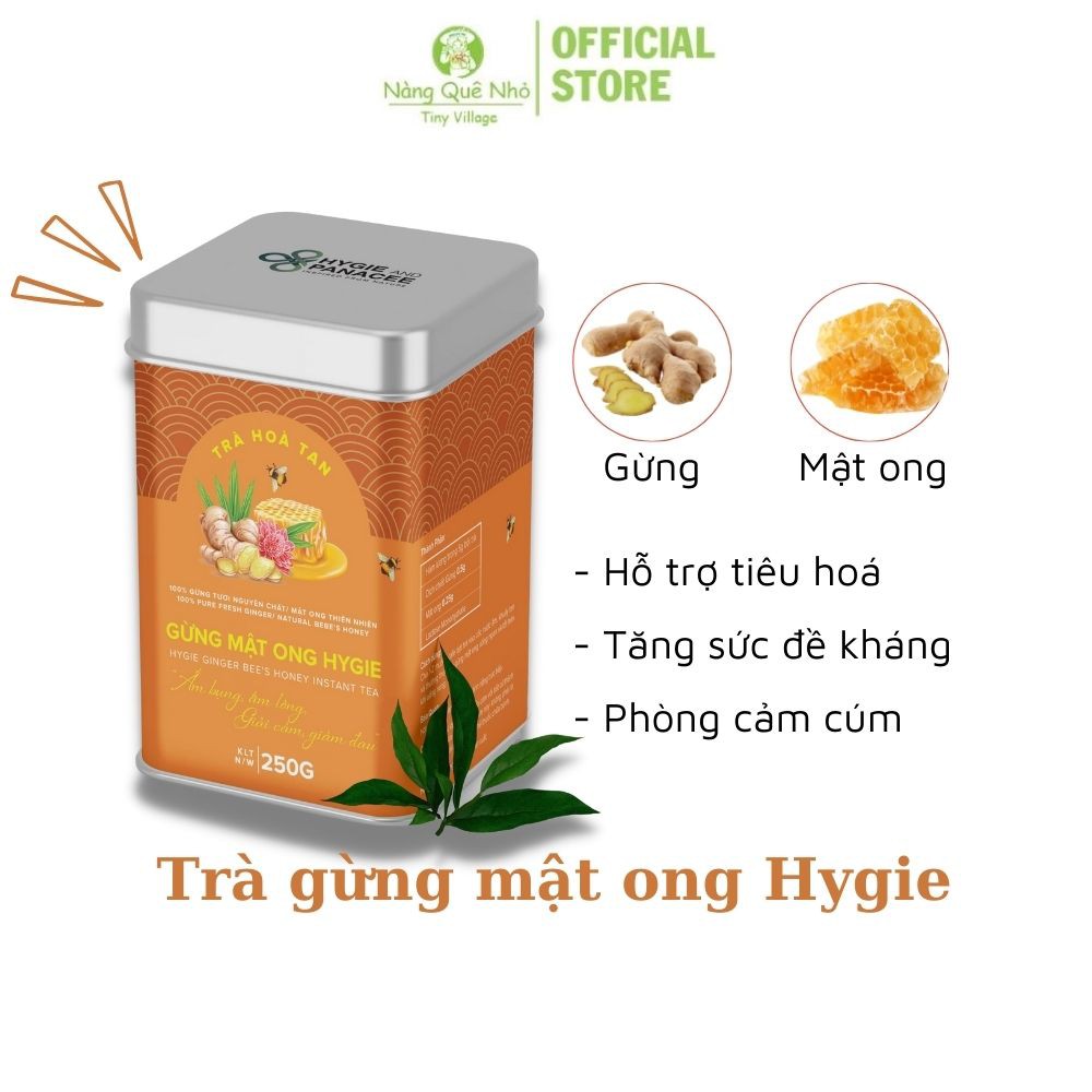 Trà Gừng Ginger Tea Gừng Mật Ong Hòa Tan Giảm Ho Giảm Đau Họng 250gr