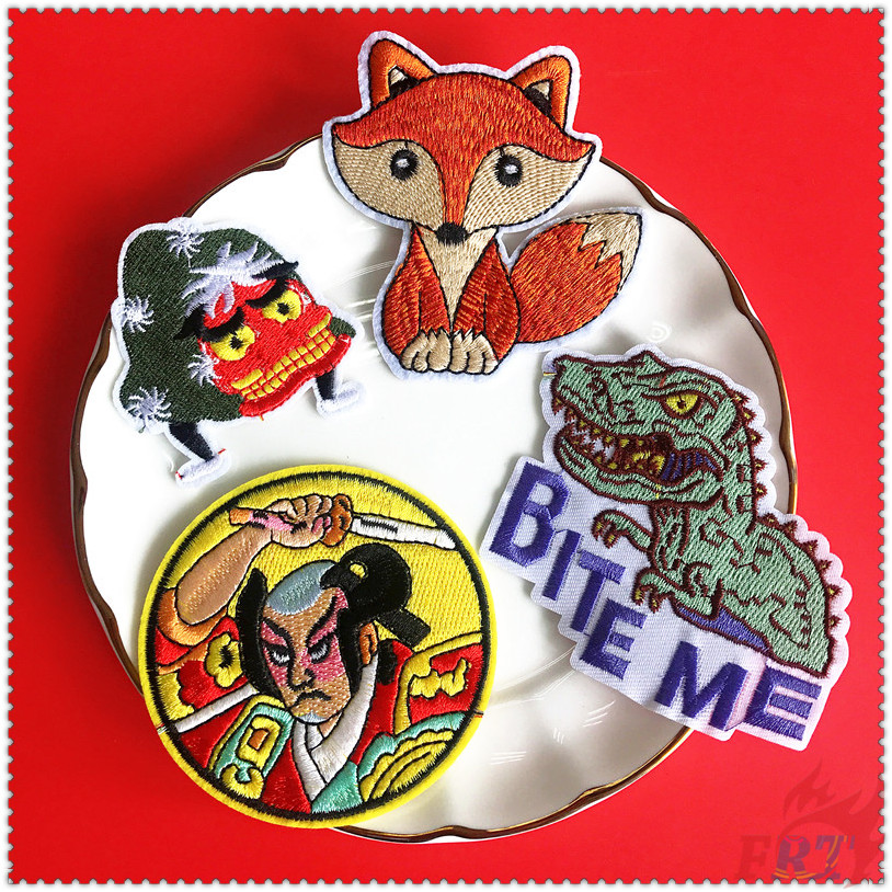 Miếng vá thêu ủi trang trí quần áo phong cách nghệ thuật Nhật Bản