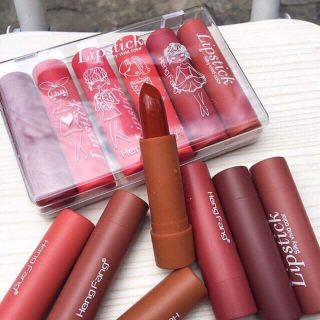 Một Set 6 Cây Son Fullsize Silky Vivid Color Heng Fang Lipsticks tặng kèm 1 background A12