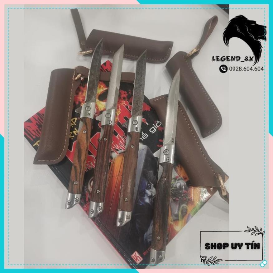 Dao Phượt M390 Damascus, Lưỡi Thép Nhập Khẩu, Tay Cầm Gỗ Đàn Hương, 4 Mẫu Lựa Chọn [LEGEND_8X:DP31]