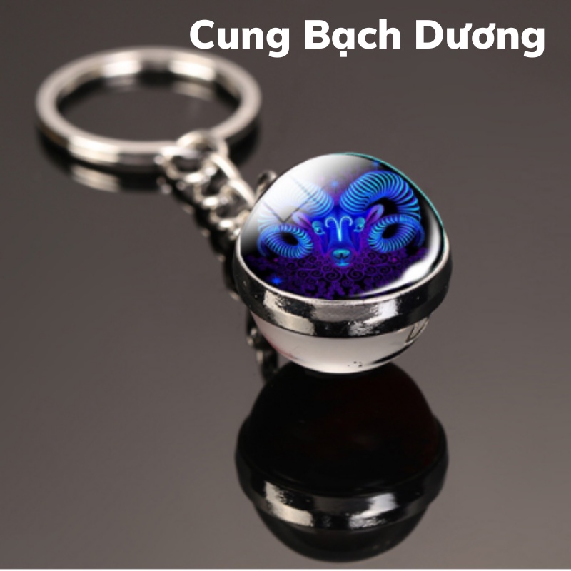 Móc Khóa 12 Chòm Sao Cung Hoàng Đạo Họa Tiết Độc Đáo