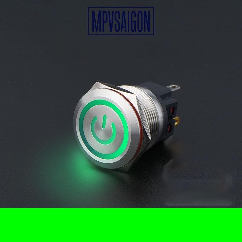 Công tắc LED 22mm hình LED nguồn 12V 24V nhấn khóa - 22mm LED Latching push button switch