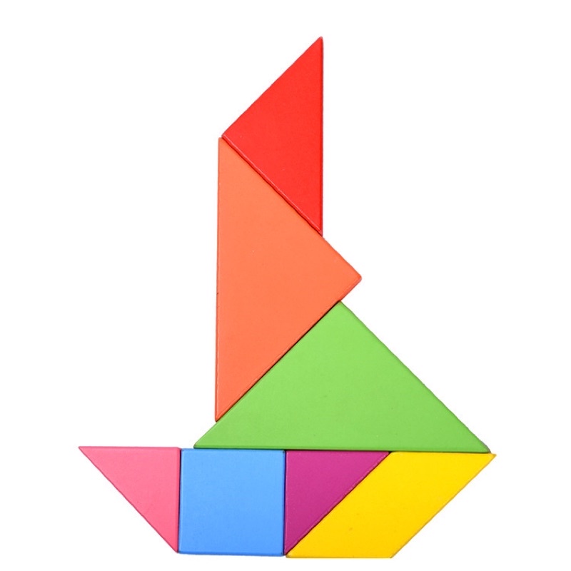 Đồ chơi gỗ, Tangram, Xếp Hình Trí Uẩn Hàng Đẹp Size To 18cm, Bộ Ghép Hình Bằng Gỗ Thông Minh Cho Bé